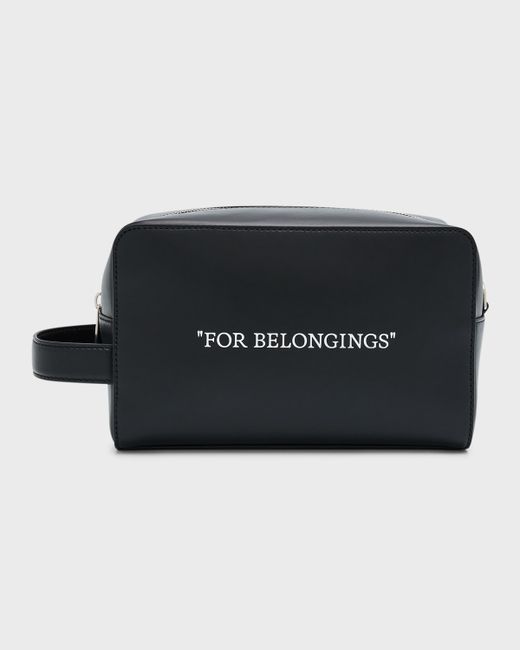 Off-White Quote Bookish Leather Toiletry Pouch
