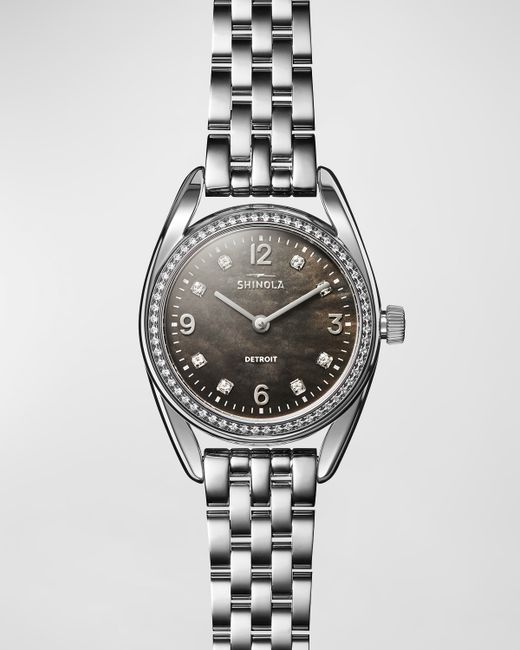 Shinola Derby Bracelet Watch with Mother-Of-Pearl and Diamonds 30.5mm