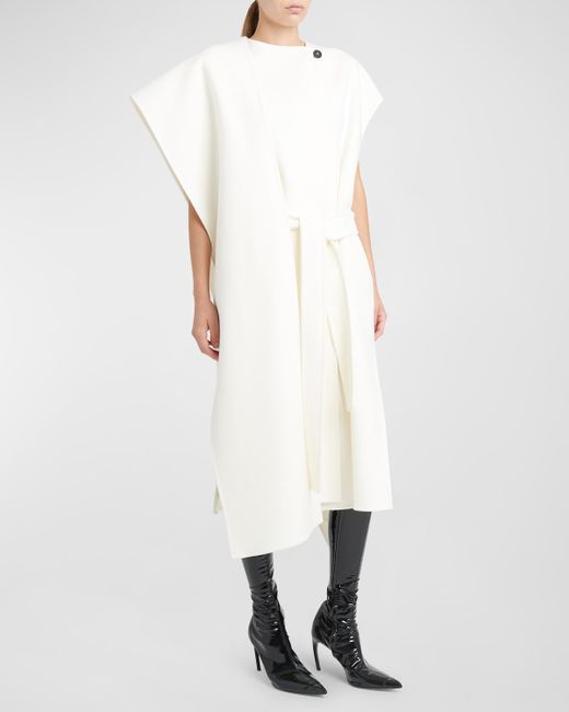 Ferragamo Short-Sleeve Midi Wrap Coat Dress