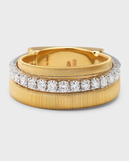 Marco Bicego 18K Gold Masai Ring with One Strand of Diamonds 7