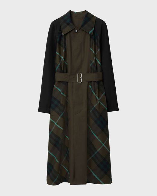Burberry Reversible Check Water-Resistant Belted Coat