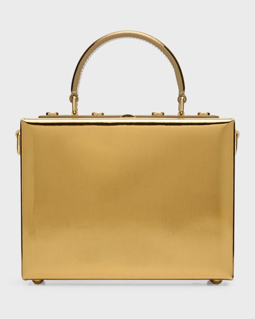 Dolce & Gabbana Mirrored Box Leather Top-Handle Bag