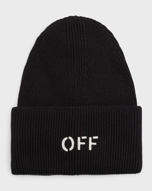 Off-White Off Stamp Loose Knit Beanie Hat