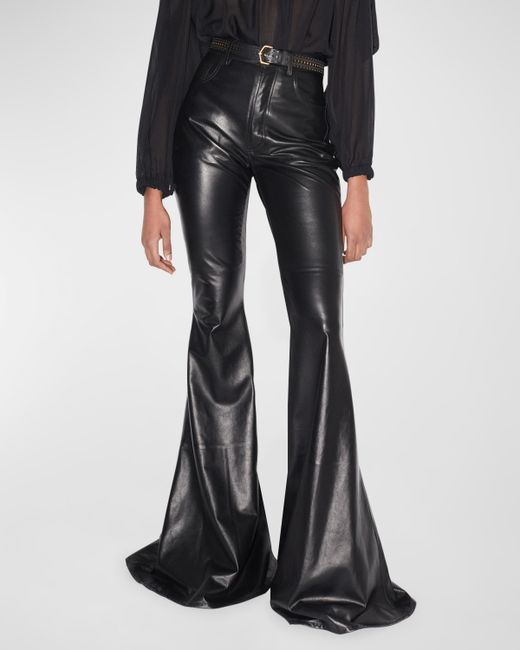 Alaïa High-Rise Flared Leather Pants