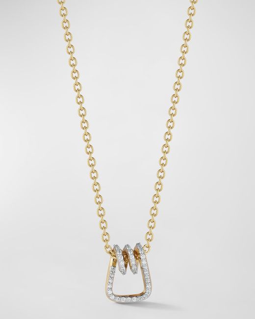 Walters Faith Huxley 18k Gold Diamond Coil Link Pendant Necklace