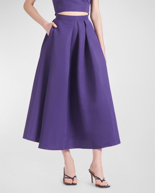 Sachin + Babi Leighton Pleated A-line Midi Skirt