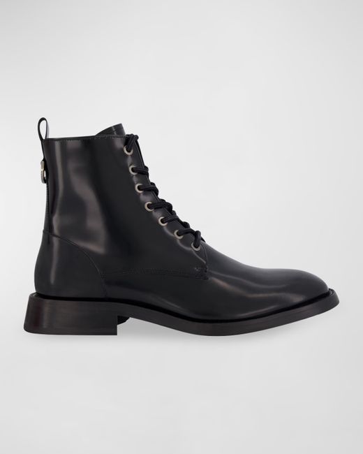 Karl Lagerfeld Box Leather Combat Boots