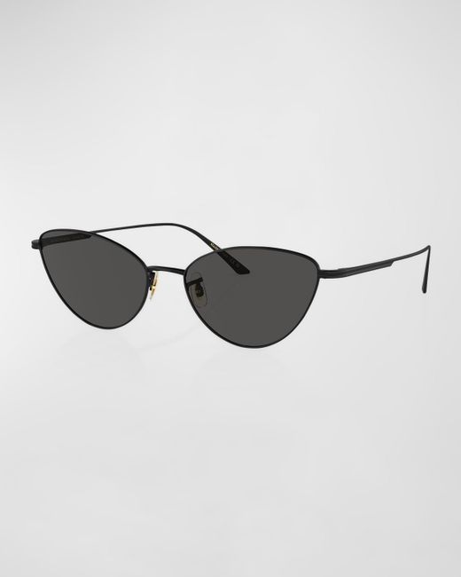 KHAITE x Oliver Peoples Sleek Steel Butterfly Sunglasses