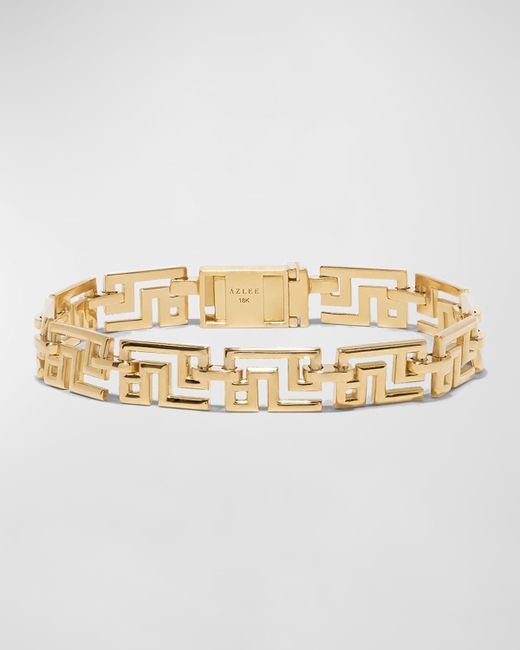 Azlee 18k Gold Greek Pattern Bracelet