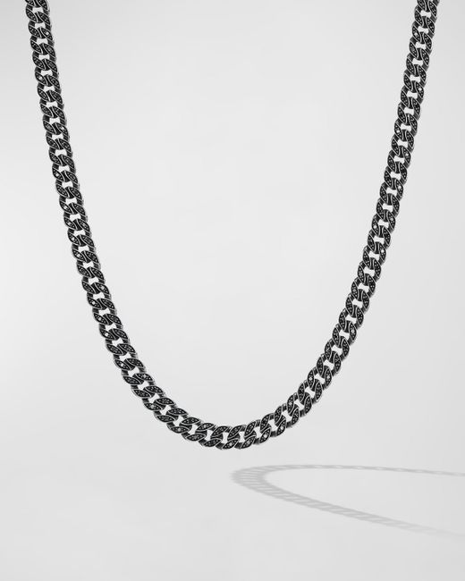 David Yurman Curb Chain Necklace with Diamonds in Silver 6mm 22L