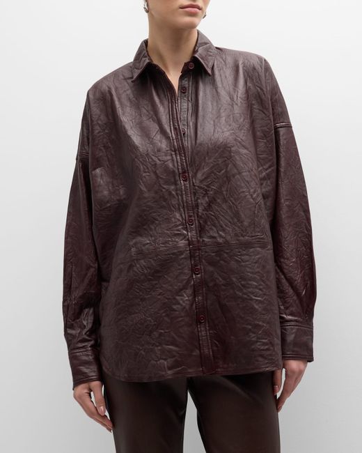 Zadig & Voltaire Tamara Crinkled Leather Shirt