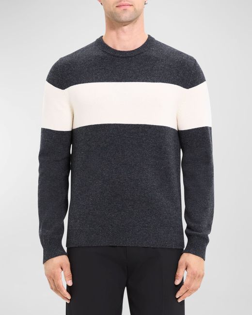 Theory Hilles Colorblock Wool-Cashmere Sweater