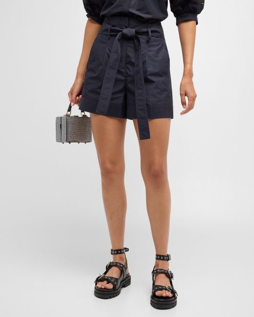 3.1 Phillip Lim High Rise Belted Cotton Shorts