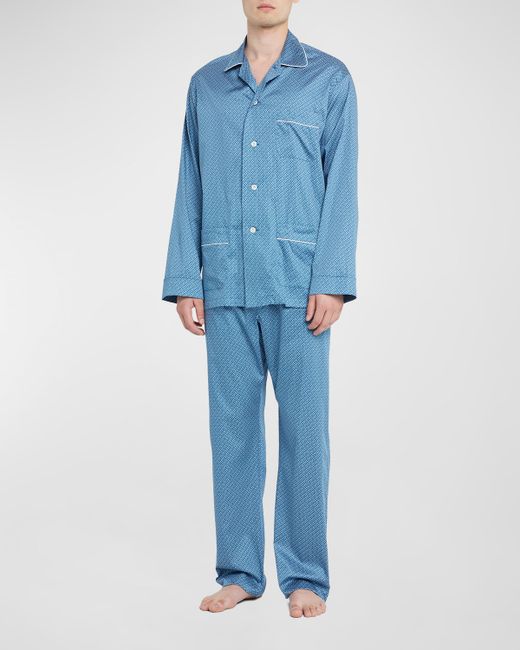 Emanuele Maffeis Medallion-Print Long Pajama Set