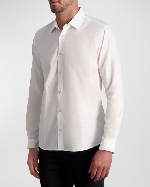 Karl Lagerfeld Tonal Polka Dots Dress Shirt