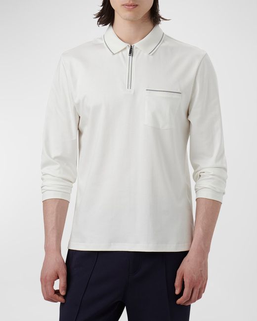 Bugatchi Cotton Quarter-Zip Polo Shirt