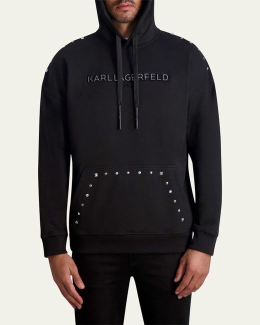 Karl Lagerfeld Studded Hoodie with Raised Logo