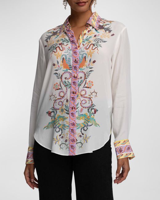 Robert Graham Gabriela Mosaic-Print Button-Down Shirt