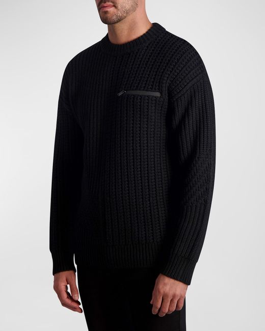 Karl Lagerfeld Mixed Stitch Wool Sweater