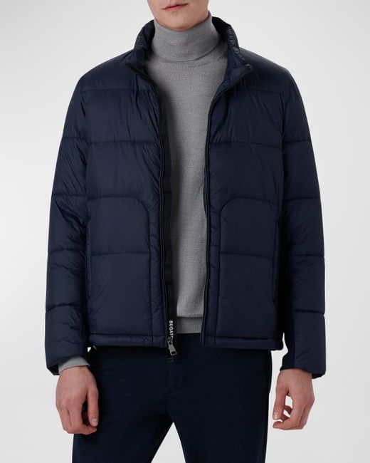 Bugatchi Quilted Bomber Jacket with Stowaway Hood