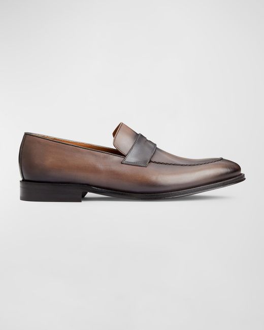 Bruno Magli Arezzo Burnished Leather Penny Loafers