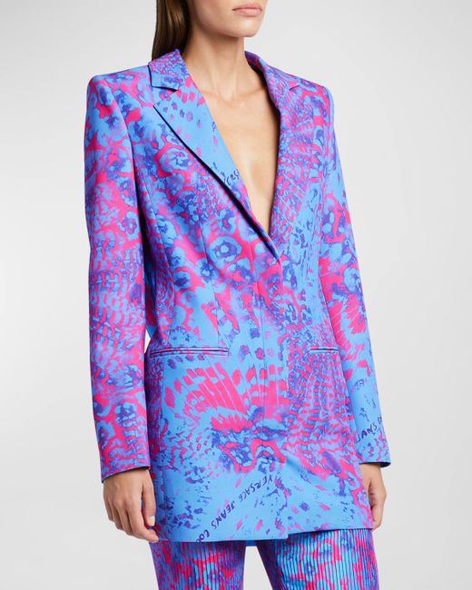 Versace Jeans Couture Draped Abstract-Print Blazer