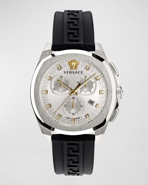 Versace Geo Chronograph Silicone Strap Watch 43mm
