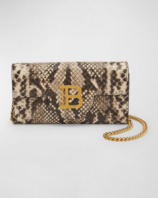 Balmain B Buzz Python-Embossed Wallet on Chain