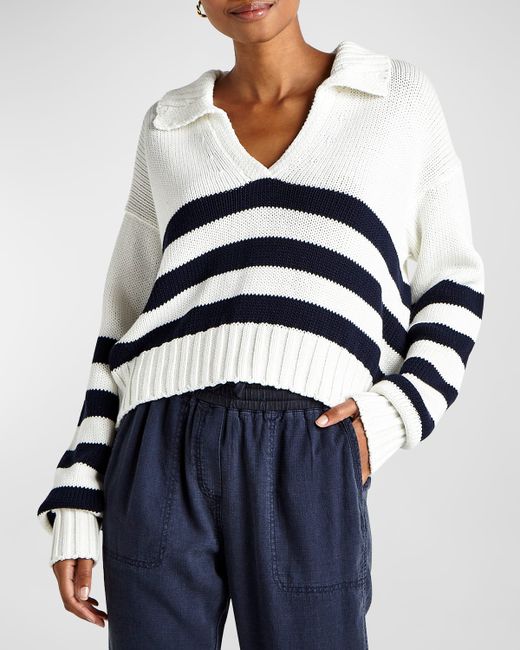Splendid Parker Polo Stripe Cotton Sweater