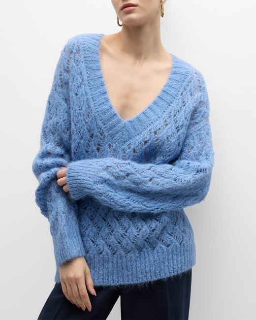 Naadam Oversized Open-Stitch Alpaca Wool Sweater