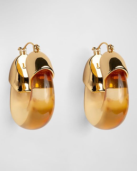 Lizzie Fortunato 24K Gold Plated Organic Hoop Earrings