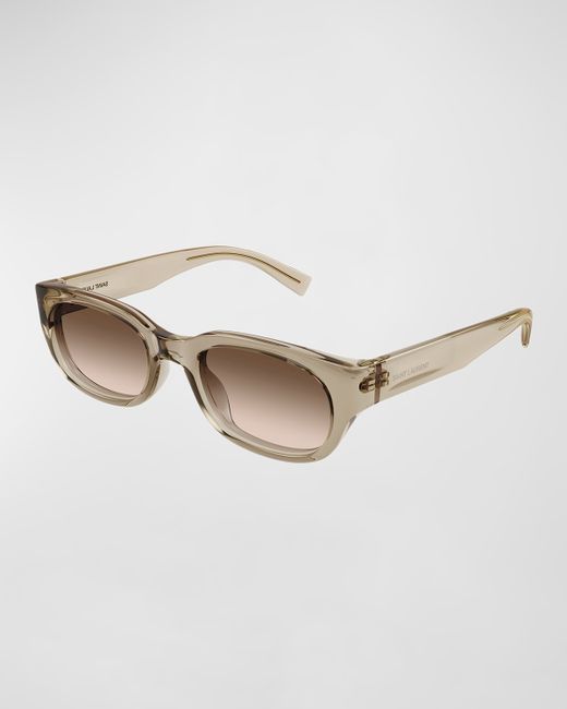 Saint Laurent Logo Acetate Rectangle Sunglasses