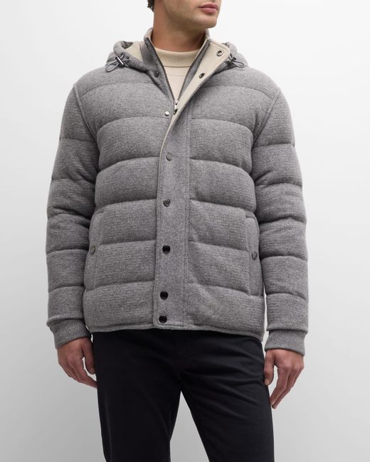 Boss Quilted Knit Hooded Jacket
