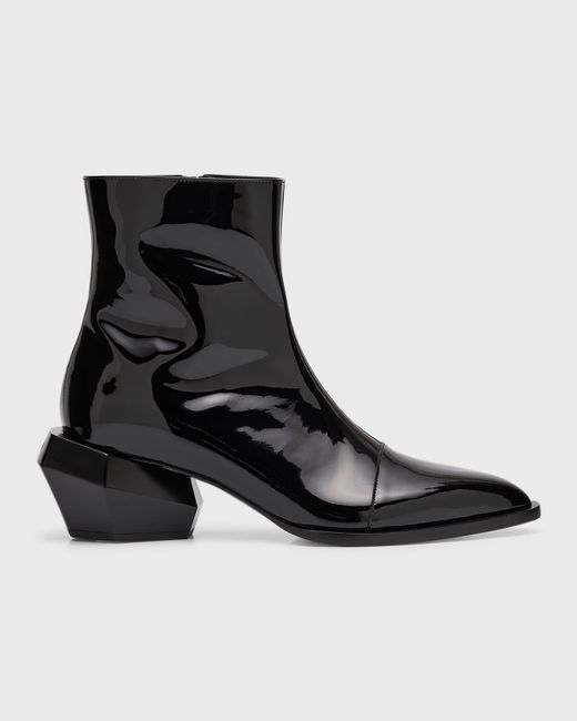 Balmain Billy Patent Leather Ankle Boots