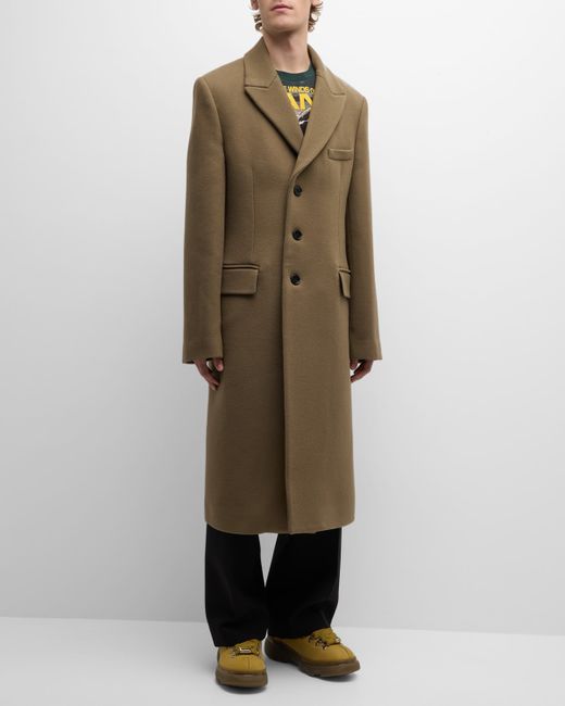 Burberry Solid Wool Overcoat