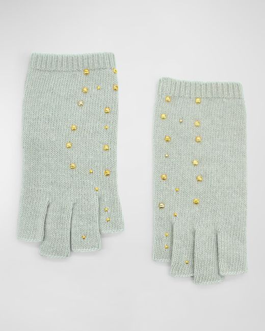 Portolano Cashmere Fingerless Gloves with Scattered Studs