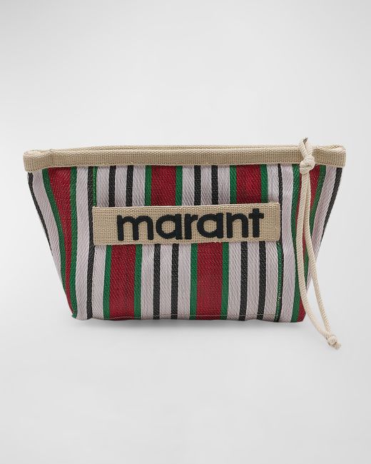 Isabel Marant Powden Striped Canvas Clutch Bag