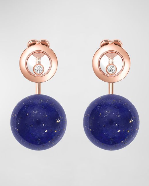 Chopard Happy Diamonds Planet 18K Rose Gold and Lapis Lazuli Earrings