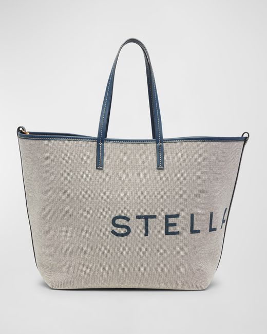 Stella McCartney Logo Canvas Shopper Tote Bag