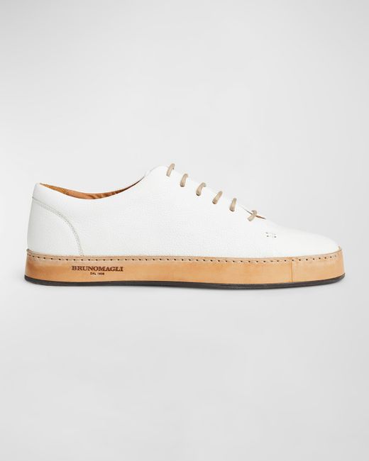 Bruno Magli Trento Grained Leather Low-Top Sneakers