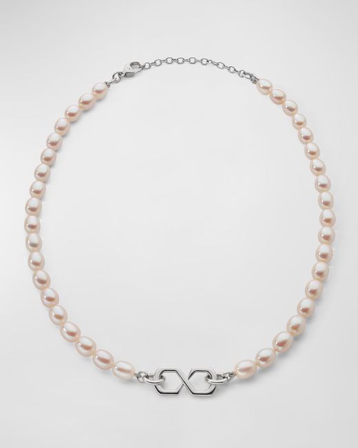 Monica Rich Kosann Sterling The Symbol Pearl Infinity Necklace