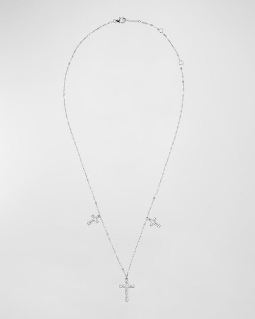 Lana Jewelry Encrusted Diamond Triple Cross Necklace