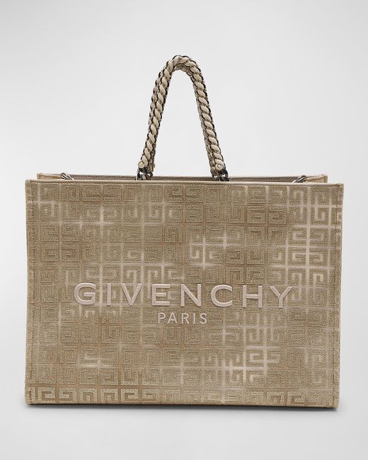 Givenchy Medium G-Tote Shopping Bag 4G Canvas with Chain