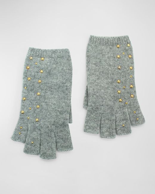 Portolano Cashmere Fingerless Gloves with Scattered Studs