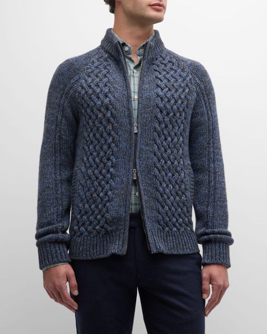 Isaia Cashmere Knit Full-Zip Sweater