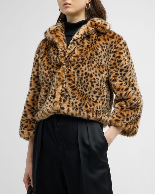 Frances Valentine Erika Leopard-Print Faux Fur Jacket