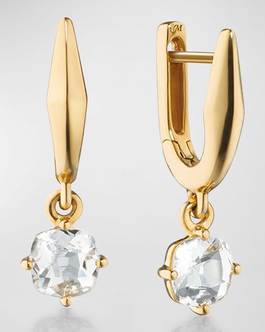 Monica Rich Kosann 18K Yellow Points North Drop Earrings with Rock Crystals