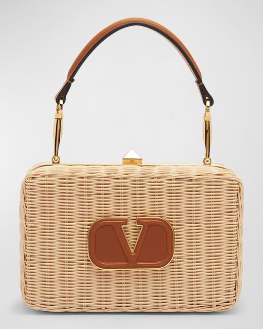 Valentino Garavani VLOGO Staw Lunch Box Top-Handle Bag