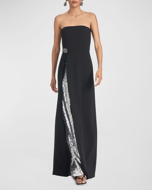 Sachin + Babi Ivy Strapless Sequin Crystal Embellished Gown