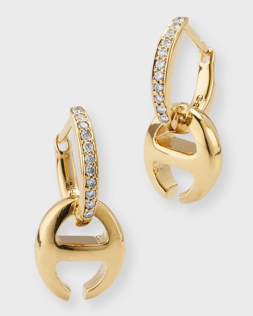 Hoorsenbuhs 18K Gold Klasp Earrings with Diamonds